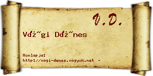 Vági Dénes névjegykártya